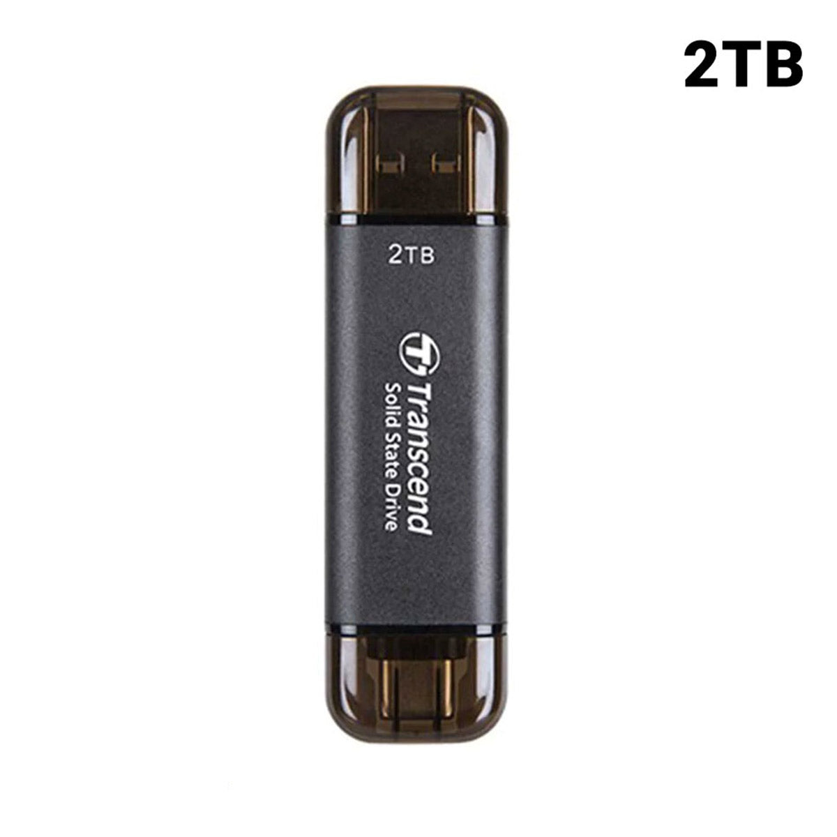 Transcend ESD310C 2TB 10GBPS USB Type-C/Type-A Portable SSD (Black) (TS2TESD310C)