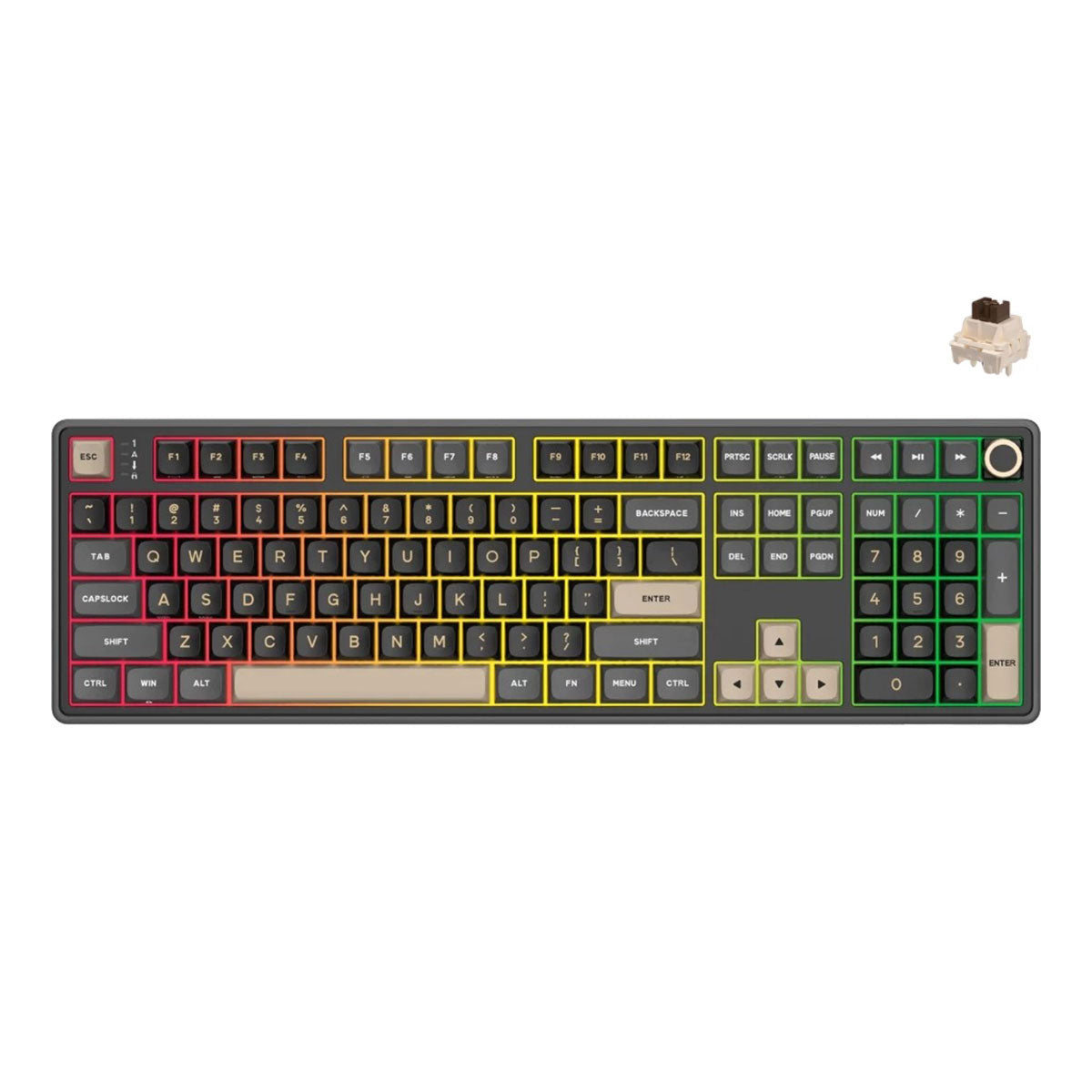 Royal Kludge R108 Single-Mode RGB 107 Keys Mechanical Keyboard Phantom (Snowfall Switch)