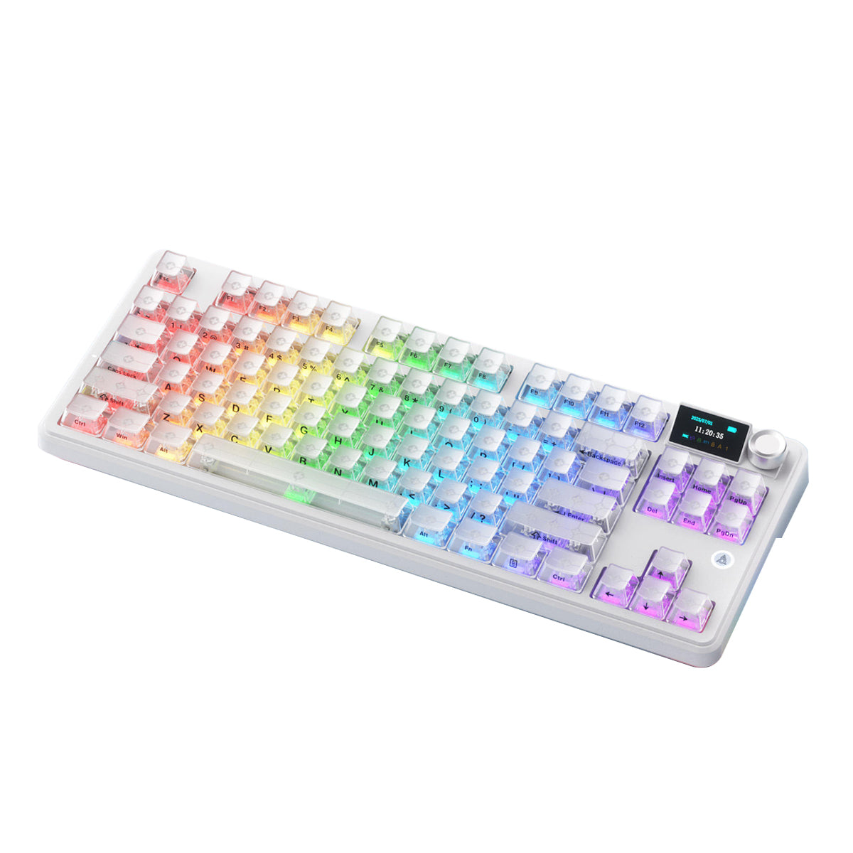 Ajazz MK87 Pro RGB Tri-Mode Mechanical Keyboard (Original Side Engraved White Frosted Transparent)