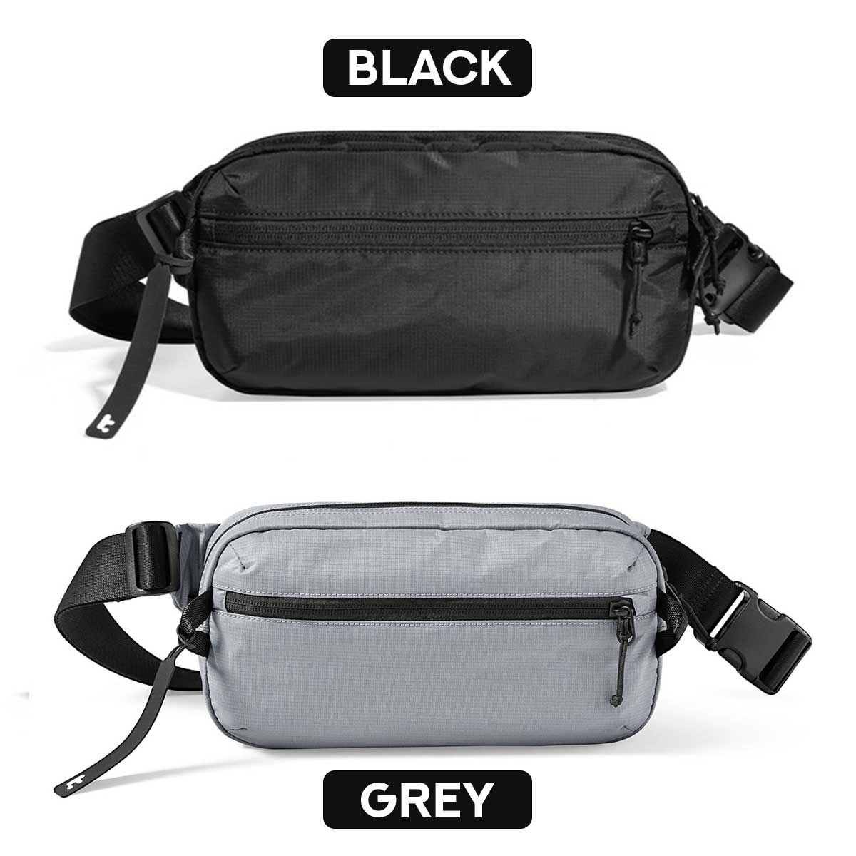 Tomtoc Aviator-T33 2.5L Chest Bag with RFID Blocking (Black, Grey) (T33S2D1, T33S2G1)