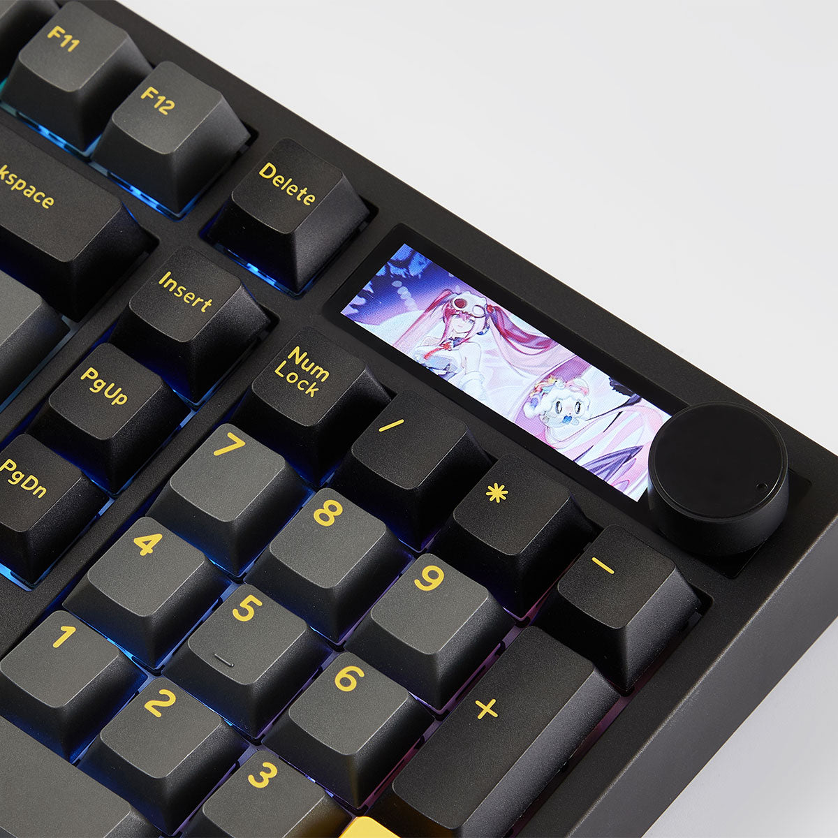 Akko 5098 V5 Black & Gold Multi-Mode RGB Hot-Swappable Mechanical Keyboard with 1.47" LCD Screen