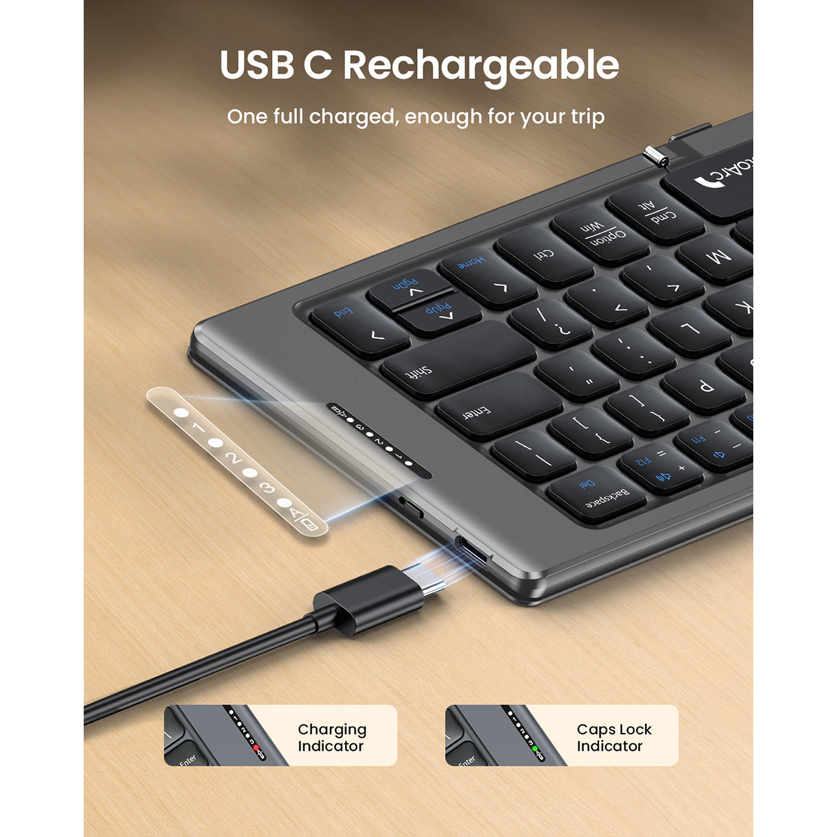 ProtoArc XK04 Foldable Compact Bluetooth Keyboard (Space Grey) (CP015548)