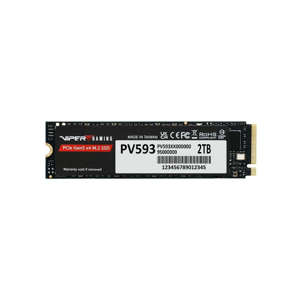 Patriot Viper Gaming PV563 2TB PCIe Gen5 x4 M.2 2280 14000MB/s Read & 11000MB/s Write External SSD