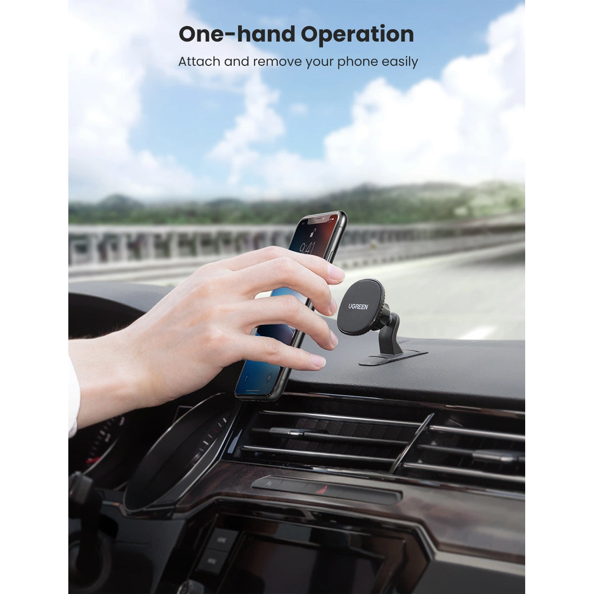 Ugreen Dashboard Magnetic Car Phone Holder (Black) (LP292/80785)