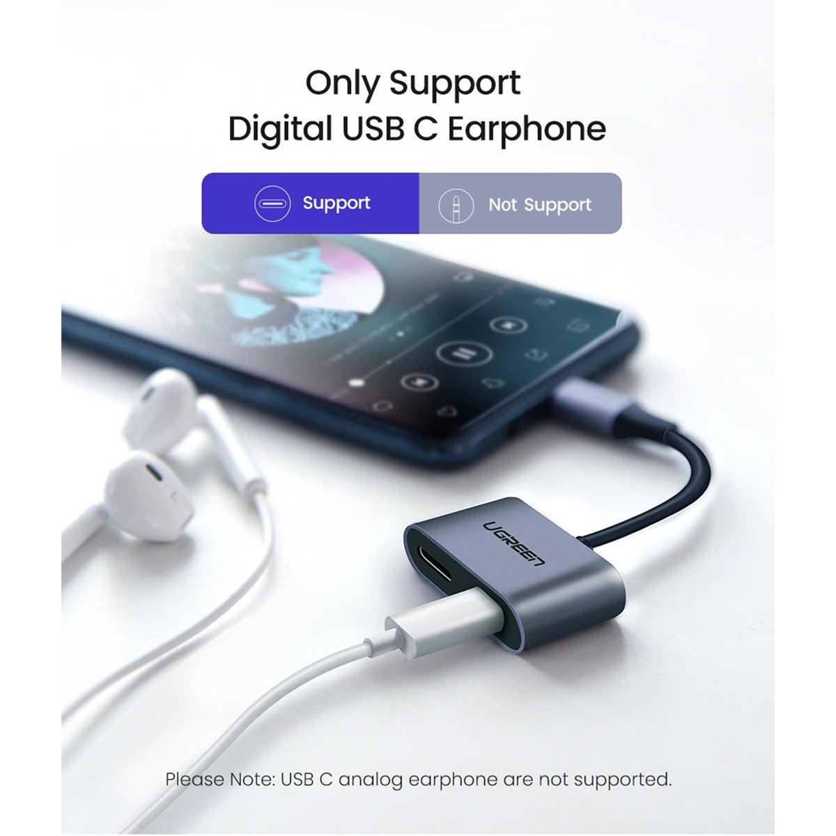 Ugreen USB-C One-Two Converter (CM232/60165)