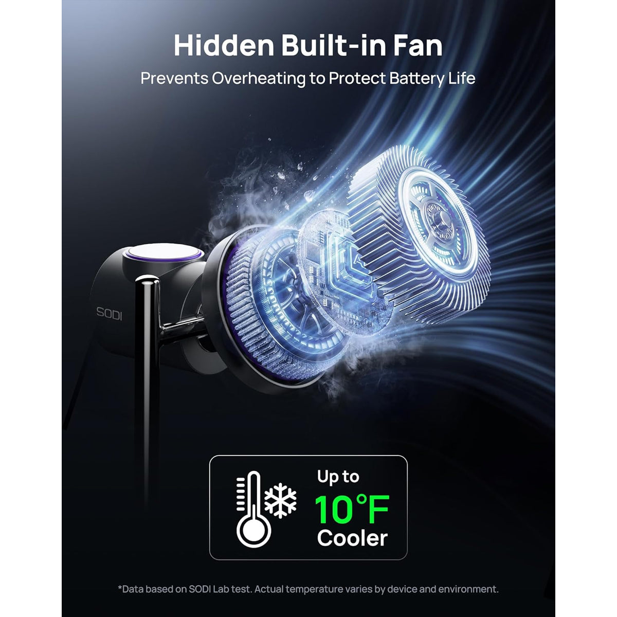 SODI T13W Qi2 25W 3-in-1 Wireless Charger with Silent Cooling Fan