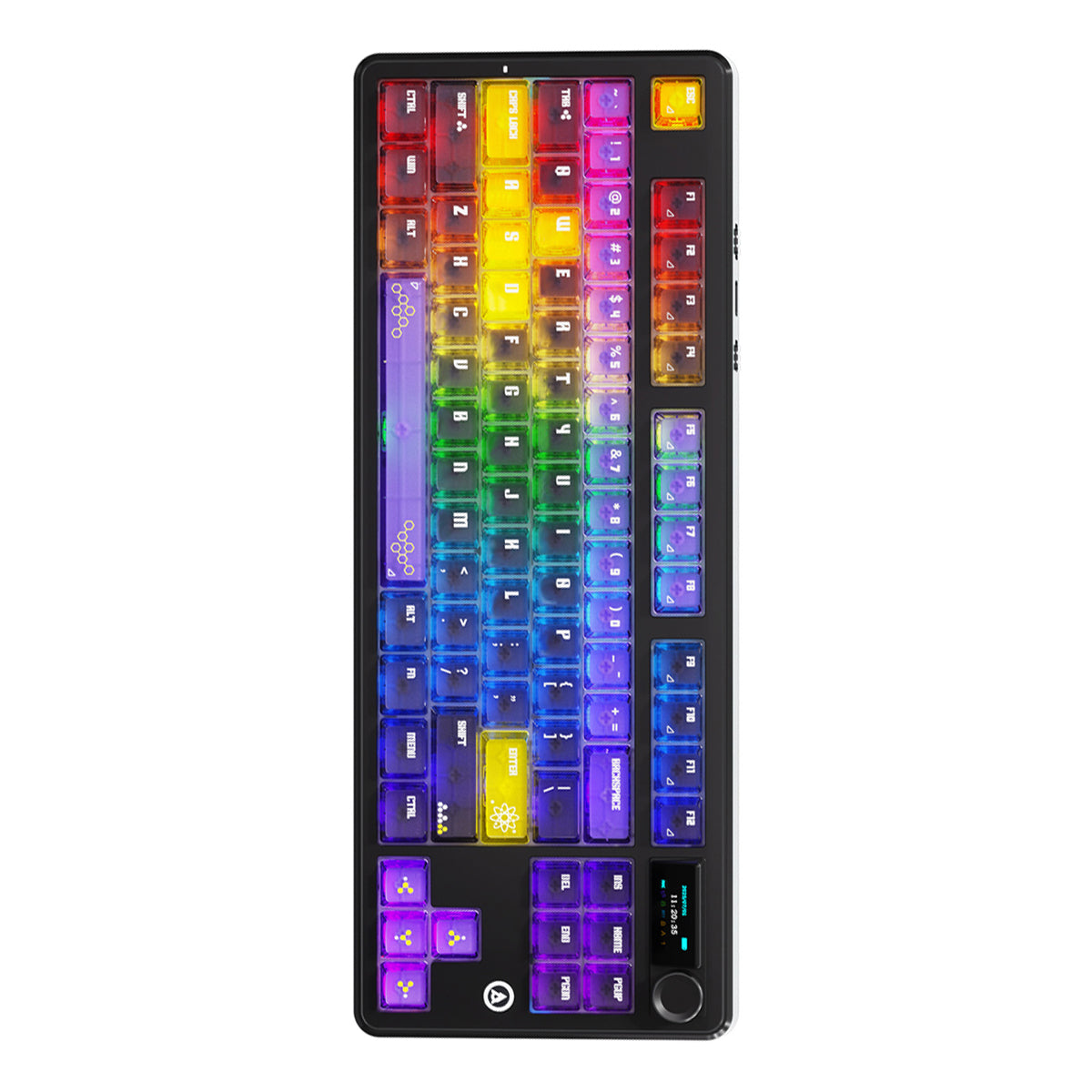 Ajazz MK87 Pro RGB Tri-Mode Mechanical Keyboard (Transparent Yellow-Purple Deep-Purple) (Lichee Switch)
