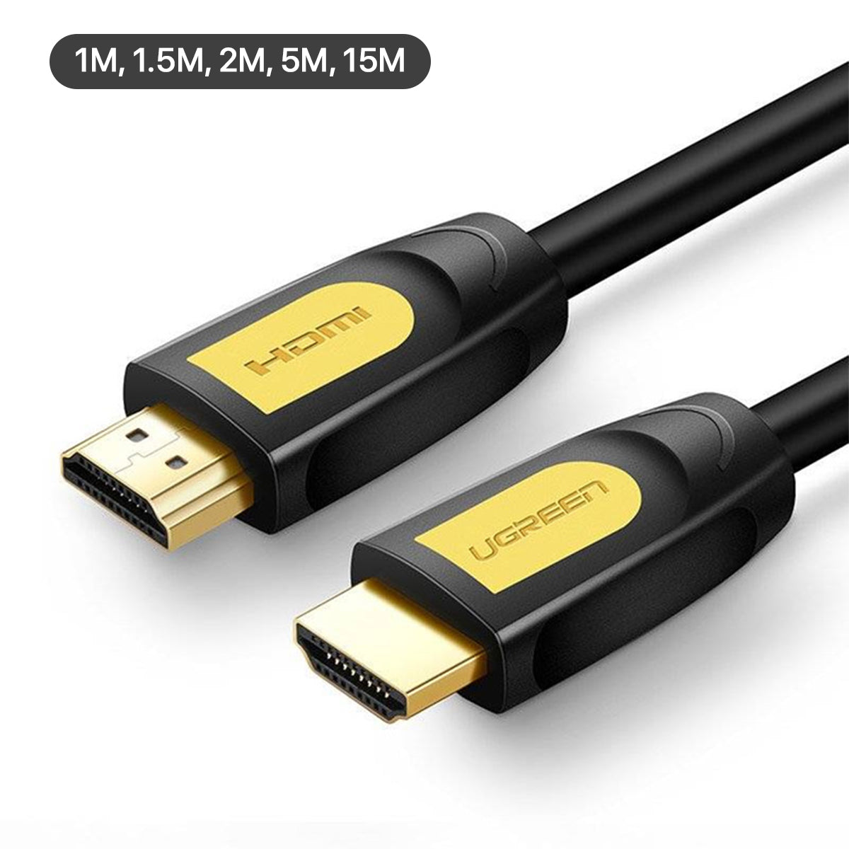Ugreen HDMI 4K Male to Male Cable - 1m, 1.5m, 2m, 5m, 15m (Black) (HD101)