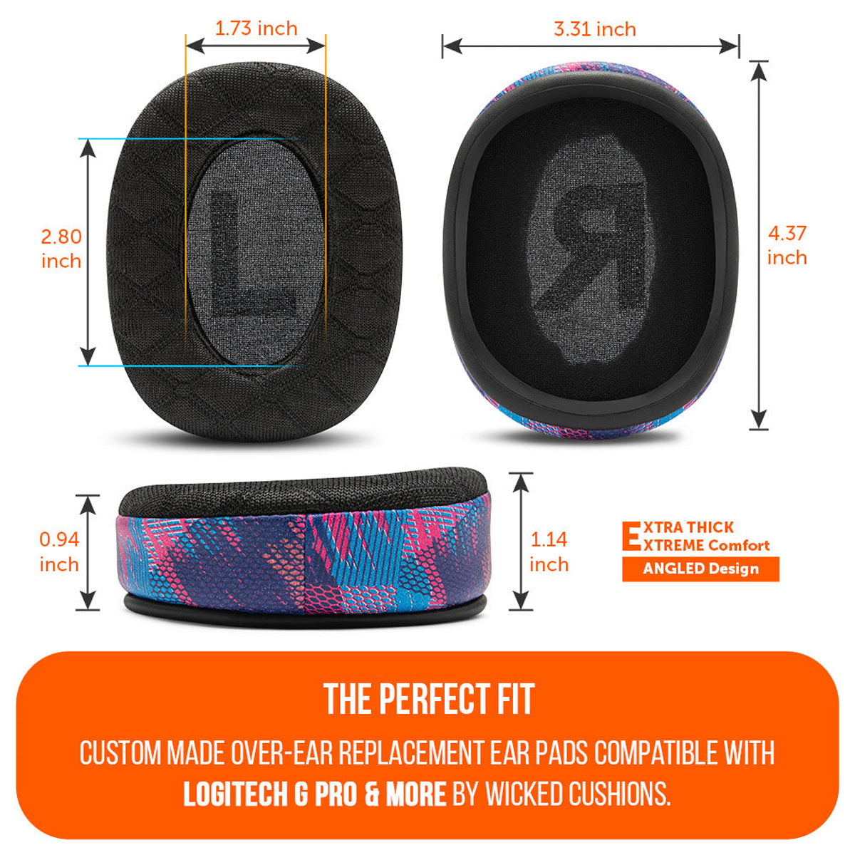 Wicked Cushions WC FreeZe G Pro X - Cooling Gel Earpads For Logitech G Pro X