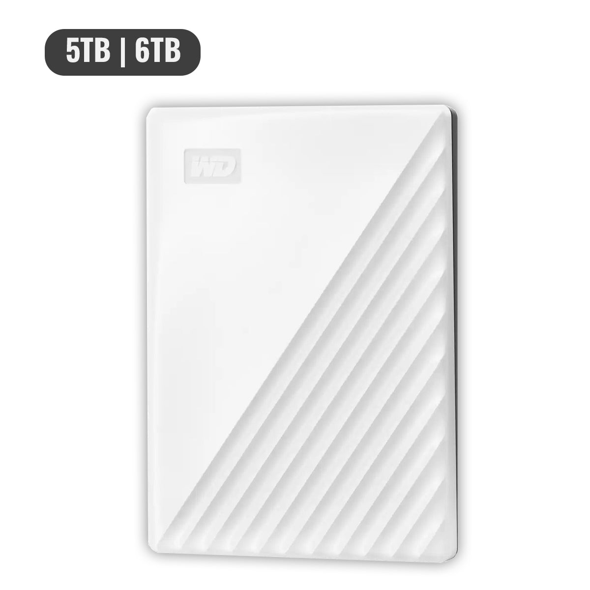 WD My Passport External Hard Drive USB 3.2 Gen 1 (5TB, 6TB) (White)