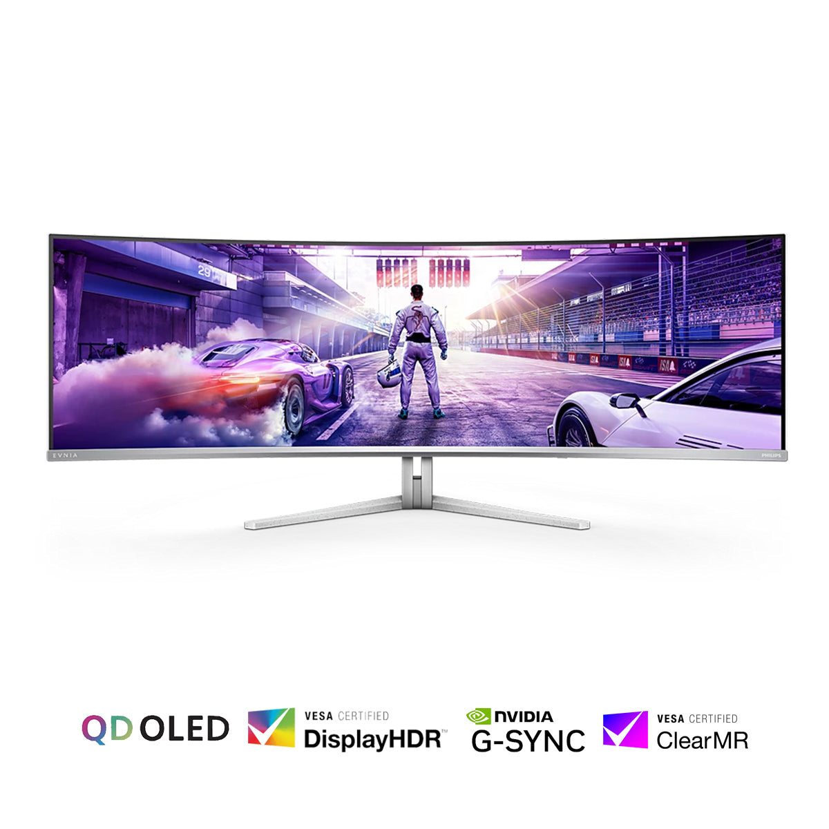 Philips Evnia 49M2C8900/69 48.9" Dual QHD (5120x1440) 240Hz 0.03ms GTG QD OLED Curved Gaming Monitor with Tilt/ Height/ Swivel Adjustment (White)