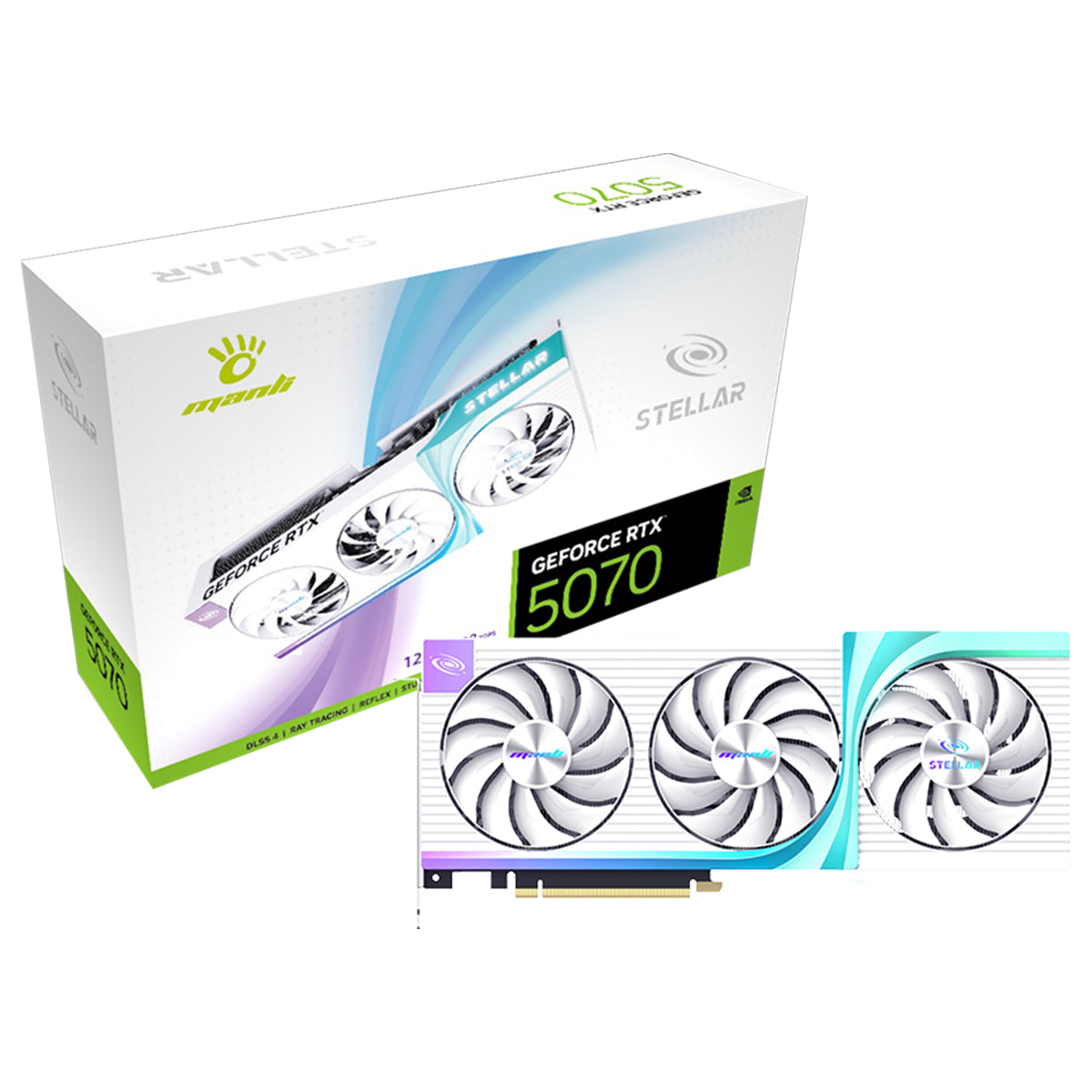Manli Stellar GeForce RTX 5070 OC 12GB GDDR7 RGB Triple Cooler Graphics Card (M-N507SO/D712G-M3632)