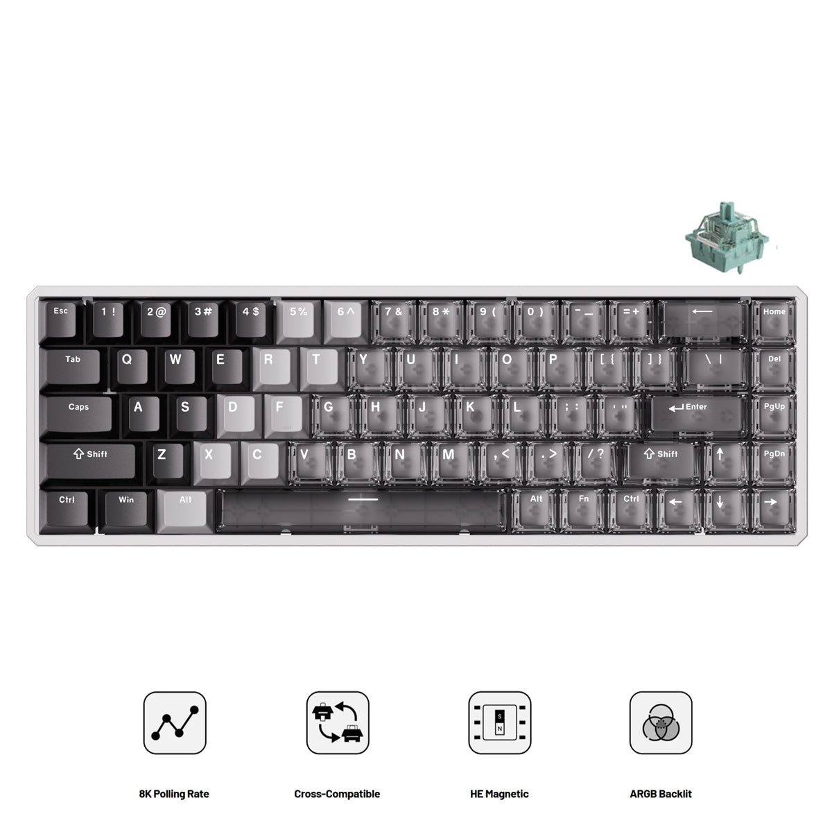 Akko MOD68 HE Aluminum Case Wireless ARGB Magnetic Keyboard