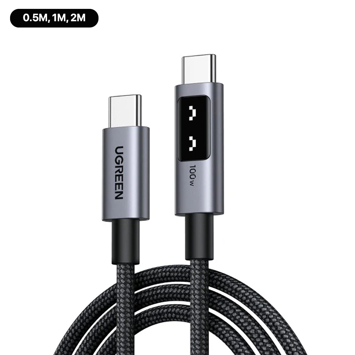 Ugreen Uno USB-C To USB-C PD 100W Fast Charging Cable - Black (0.5m, 1m, 2m)