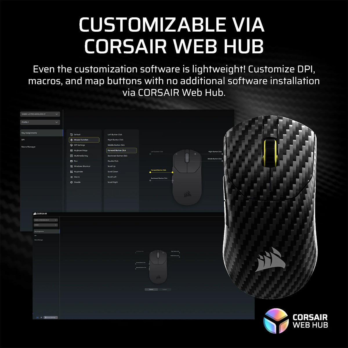 Corsair Sabre V2 Pro Carbon Fiber Wireless Gaming Mouse (Black) (CH-931G200-WW)
