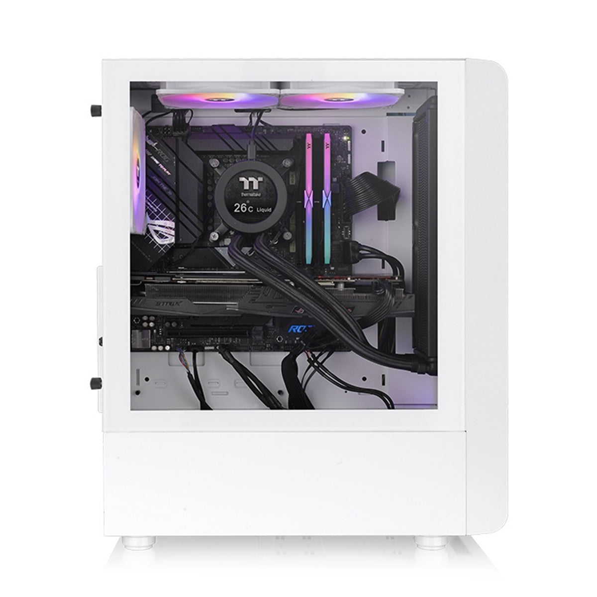 Thermaltake S200 TG RGB Mid Tower 3mm Tempered Glass With 120mm RGB Lite Front Fans PC Case