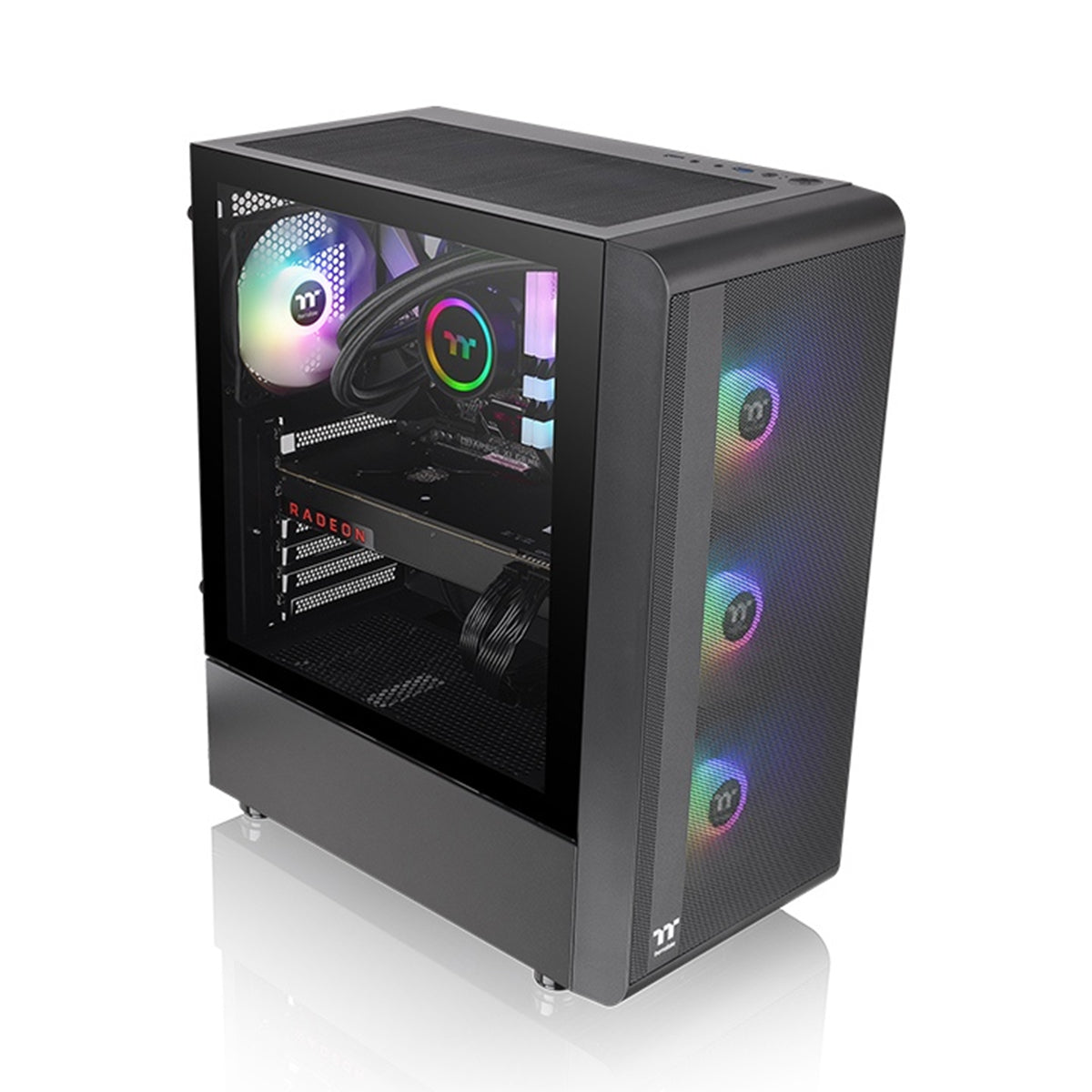 Thermaltake S200 TG RGB Mid Tower 3mm Tempered Glass With 120mm RGB Lite Front Fans PC Case