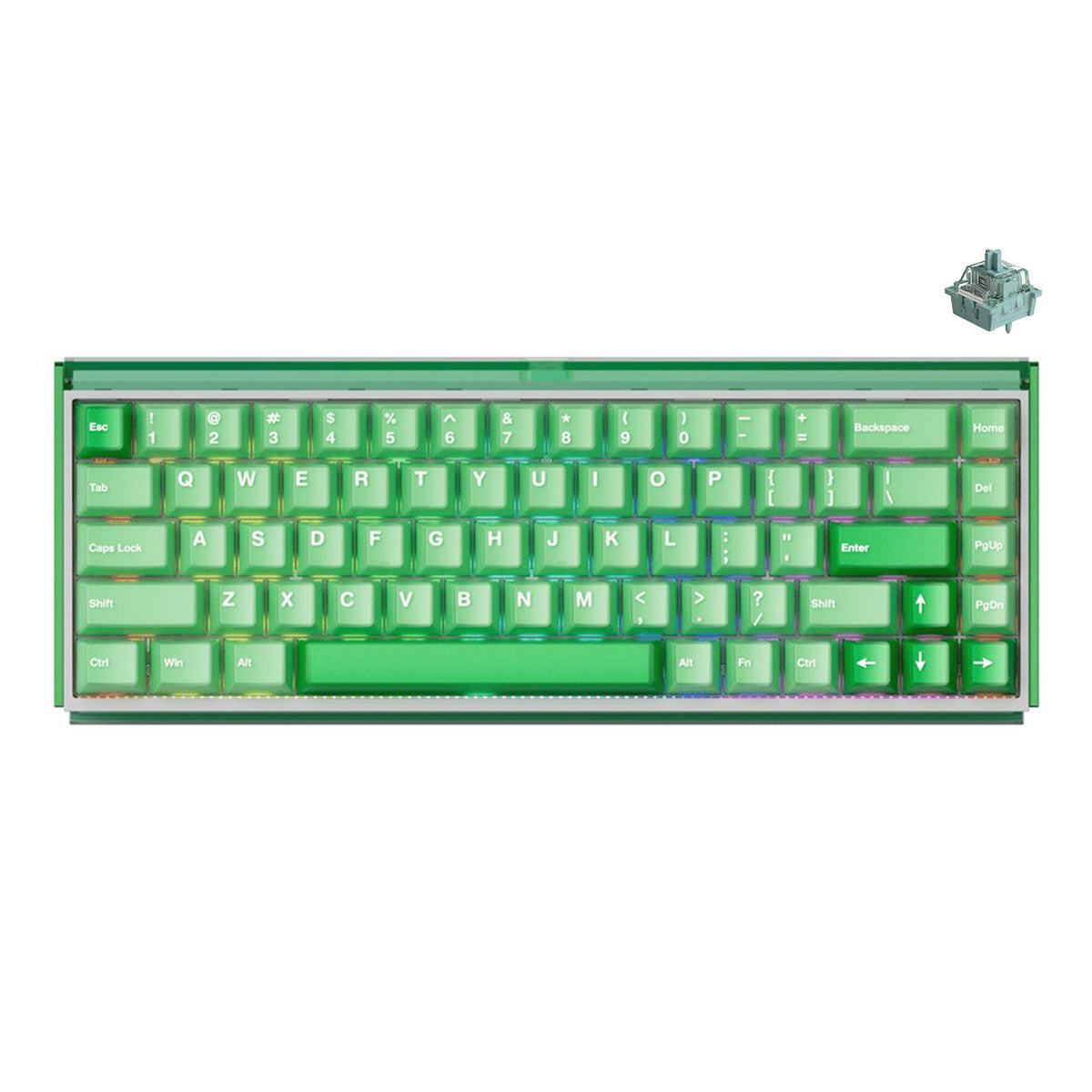 Akko Ray68 RGB Wired Mechanical Keyboard (Misty Green & White) (Akko AstroAim Magnetic Switch) (101-RA68B-006)