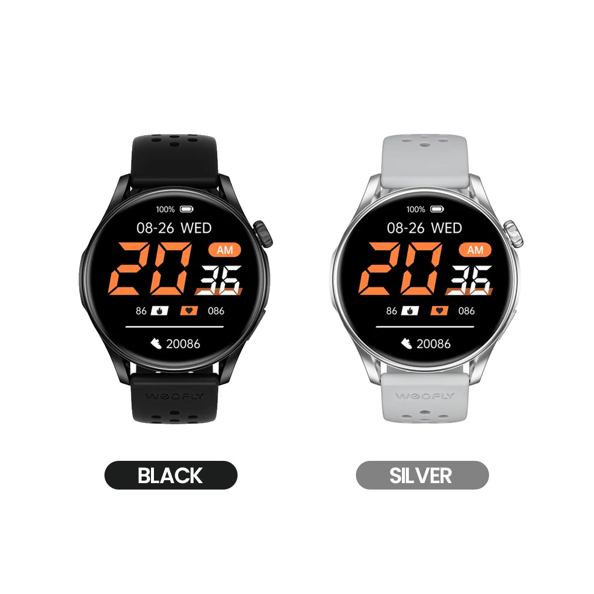 Weofly Curve 2 Smartwatch (Black, Silver) (WFCV699BL, WFCV699SL)