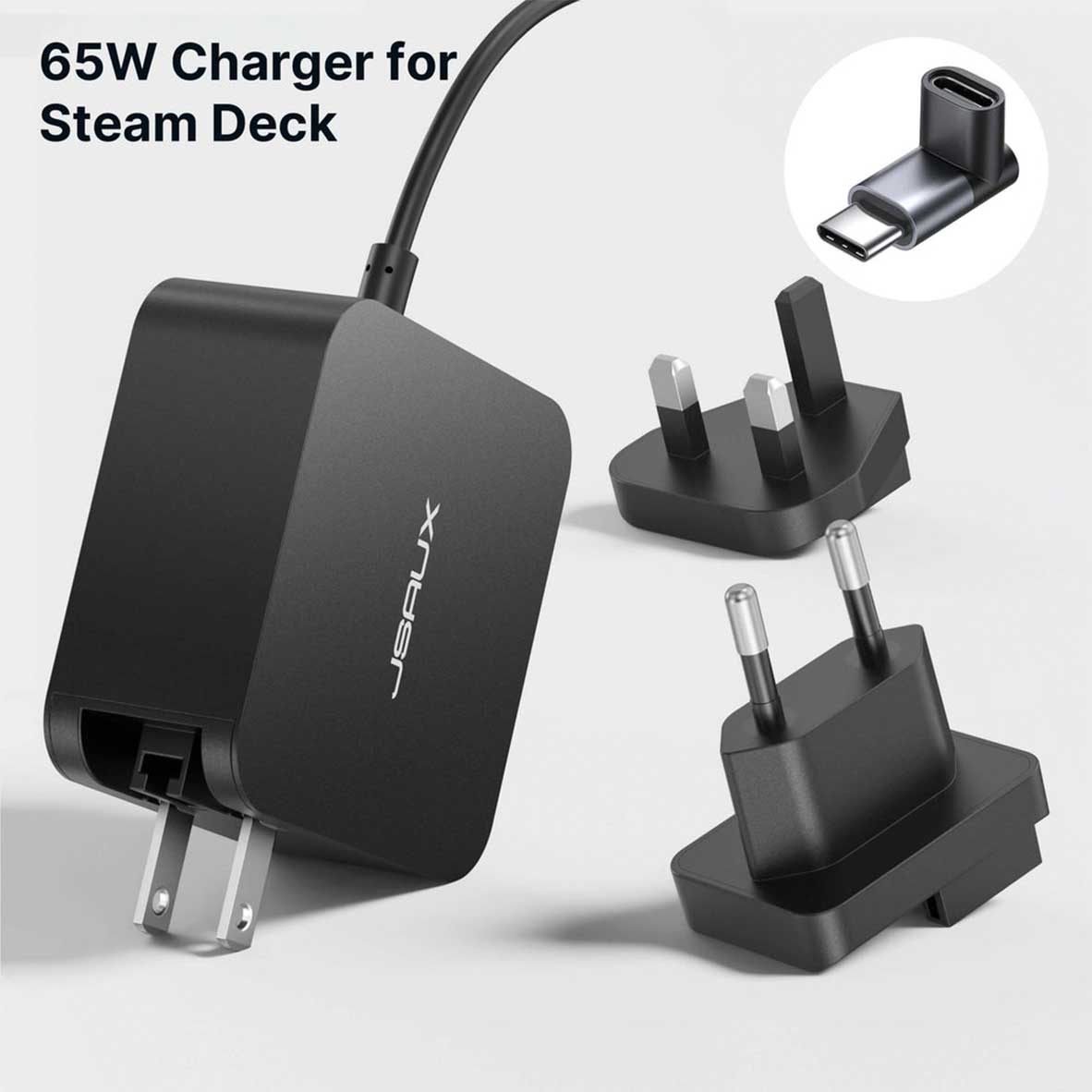 JSAUX 65W USB-C Foldable Charger (Black) (CH6504)