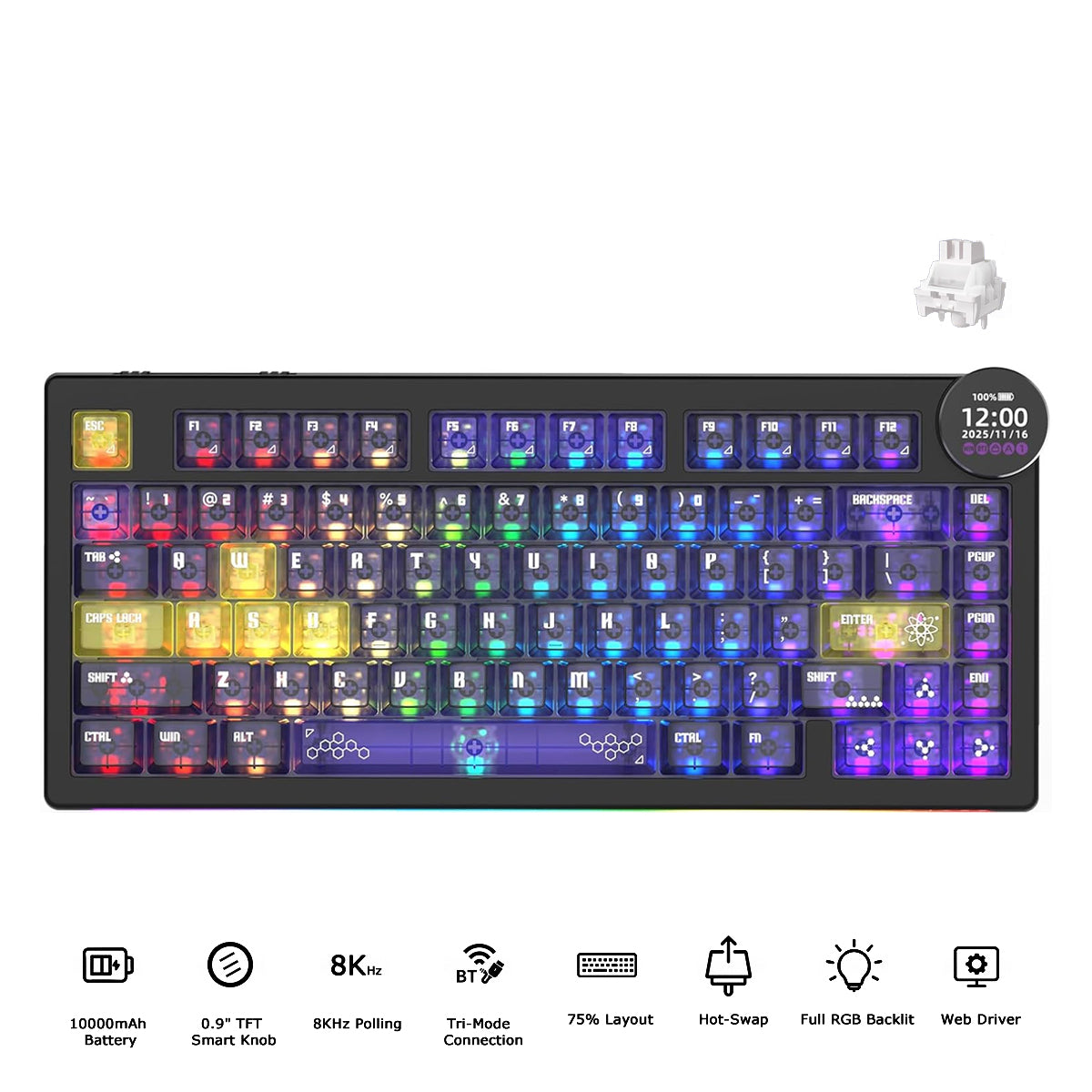 Ajazz AK820 V2 Pro RGB Tri-Mode Mechanical Keyboard