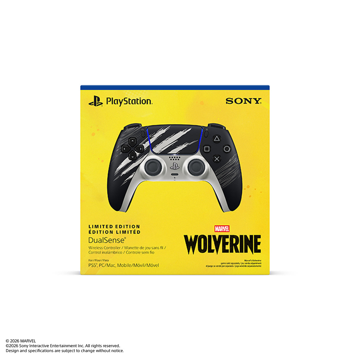 PS5 DualSense Wireless Controller – Marvels Wolverine Adamantium Limited Edition