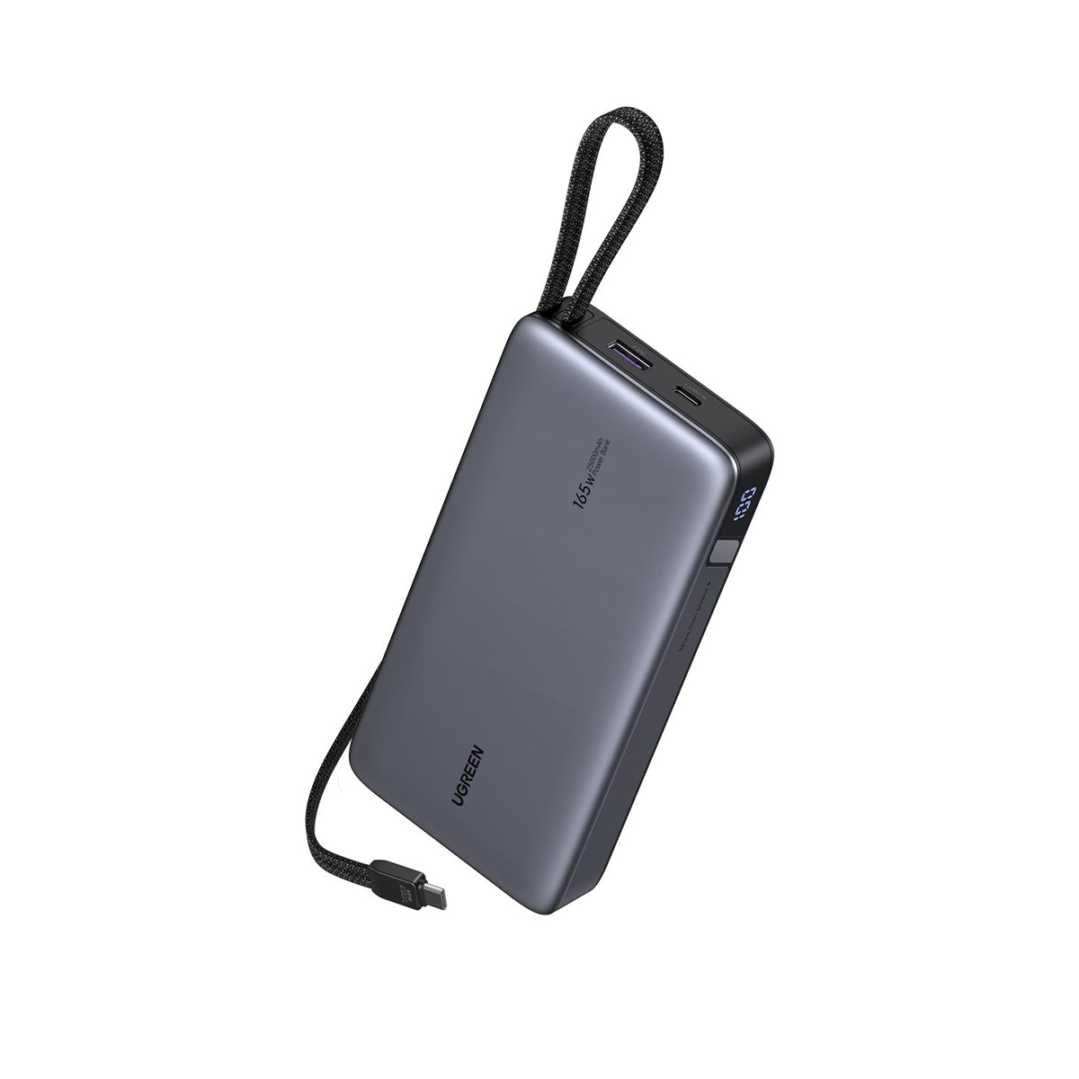 Ugreen 25000mAh 165W Power Bank with Built-in Cable (Space Grey)