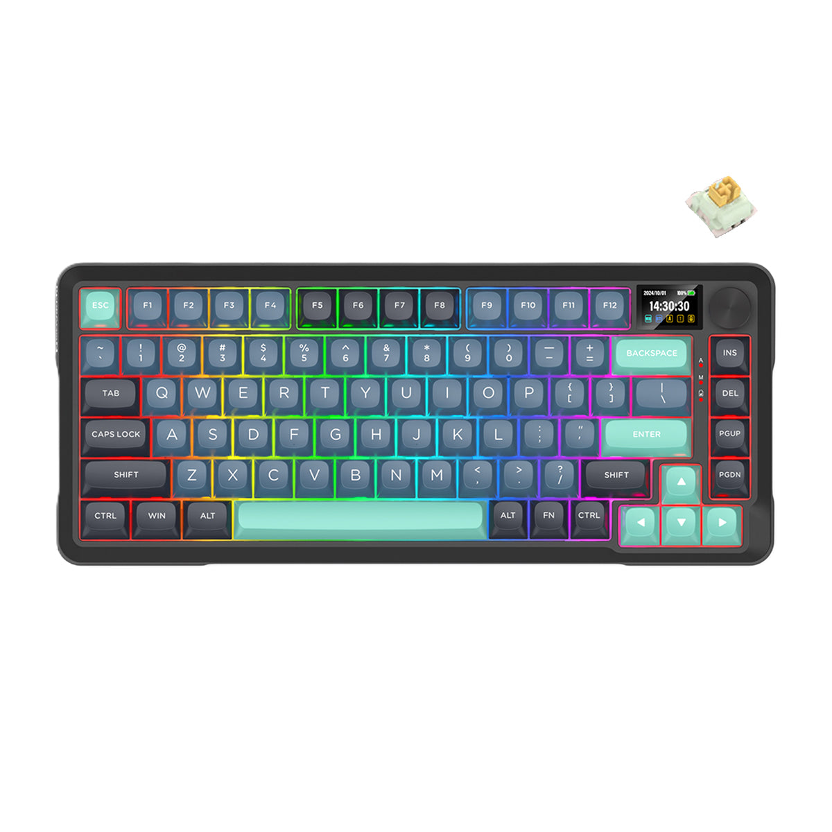 Redragon Behemoth K724GBG-RGB-PRO Mechanical Keyboard with LCD Screen