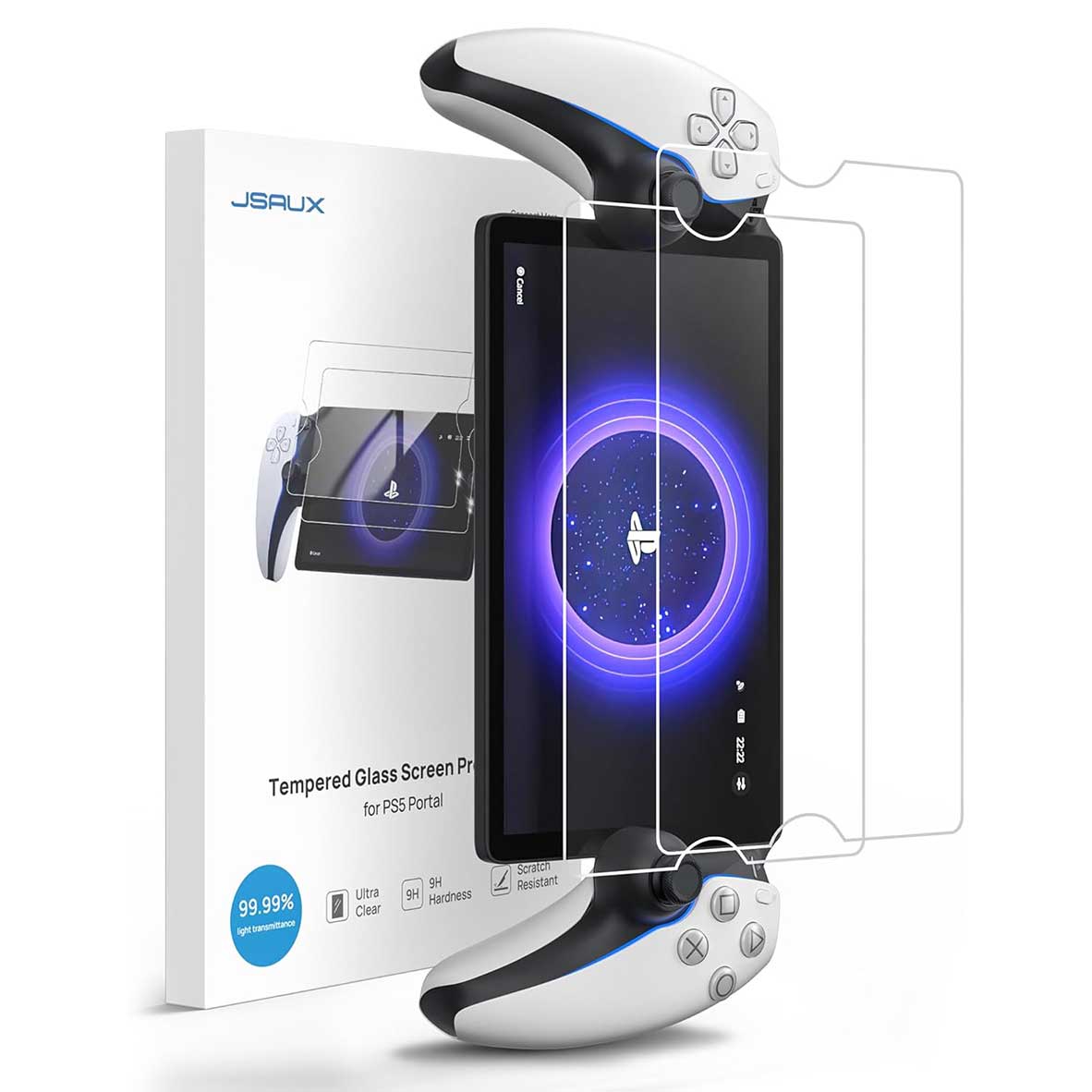 JSAUX Ultra Clear Tempered Glass Screen Protector for PS5 Portal 2-Pack (GP0121)