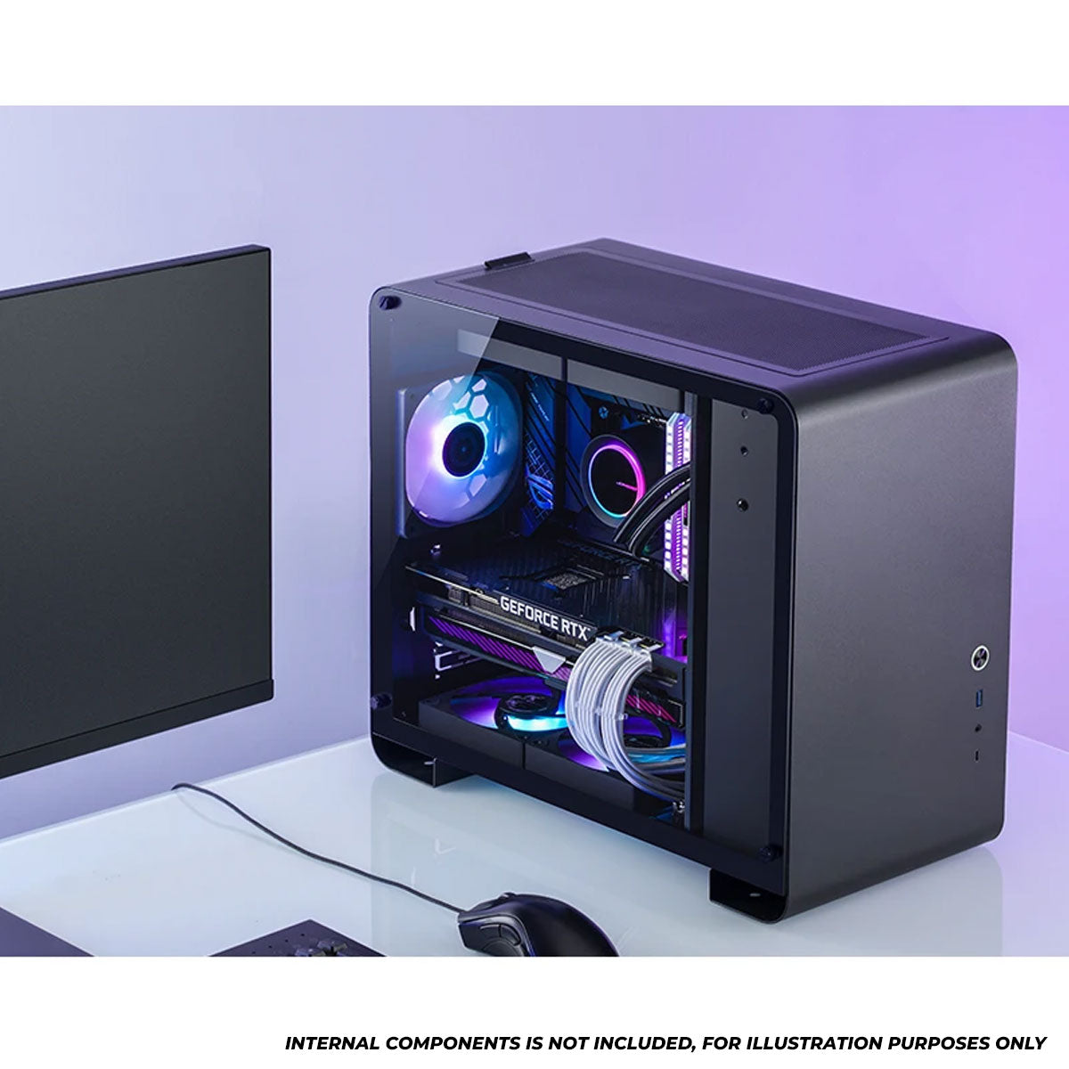 Jonsbo U4 Mini M-ATX Computer Case (Black, White)