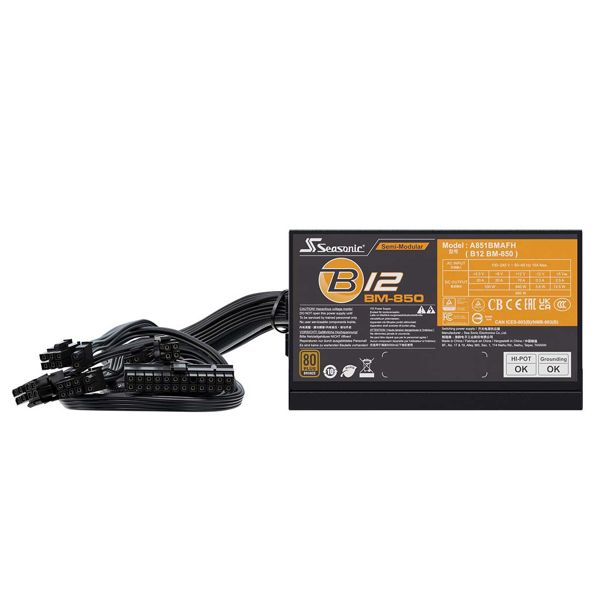 Seasonic B12 BM-850 850W 80+ Bronze Semi-Modular Power Supply