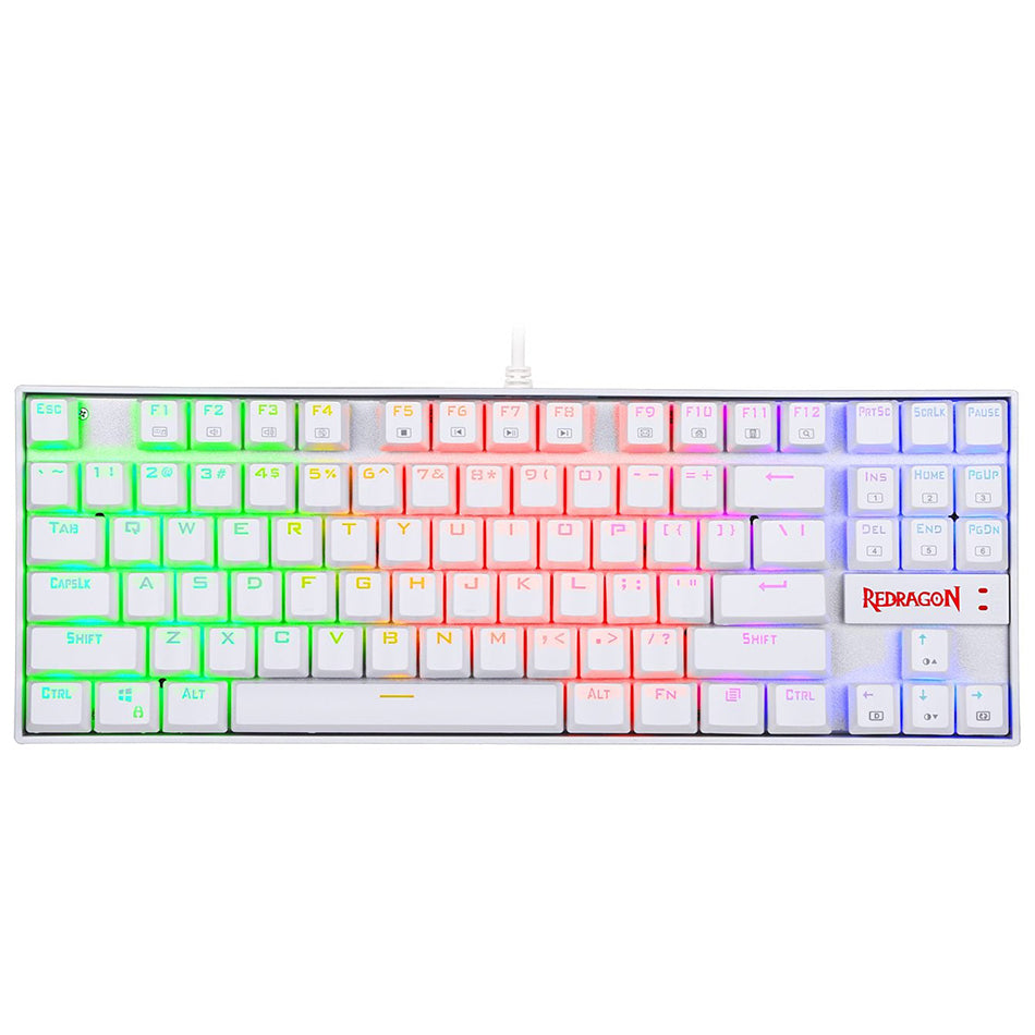 Redragon Kumara RGB Mechanical Gaming Keyboard (K552W-RGB-1) White (Dust Proof-Blue Switch)