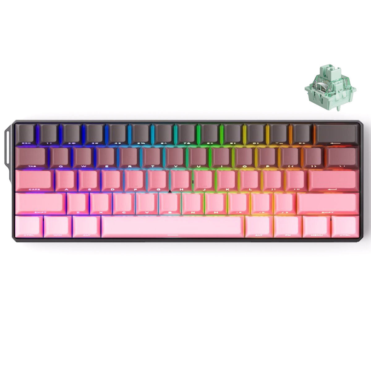 MonsGeek FUN60 Ultra SP Shine-Through Black & Pink Gradient Wired RGB Mechanical Keyboard