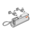 Sharge Flow Mini Power Bank 5000mAh with Built-in USB-C Cable & USB-C to USB-C + USB-C to Lightning Connector (Silver Grey, Pink, White) (SP012)