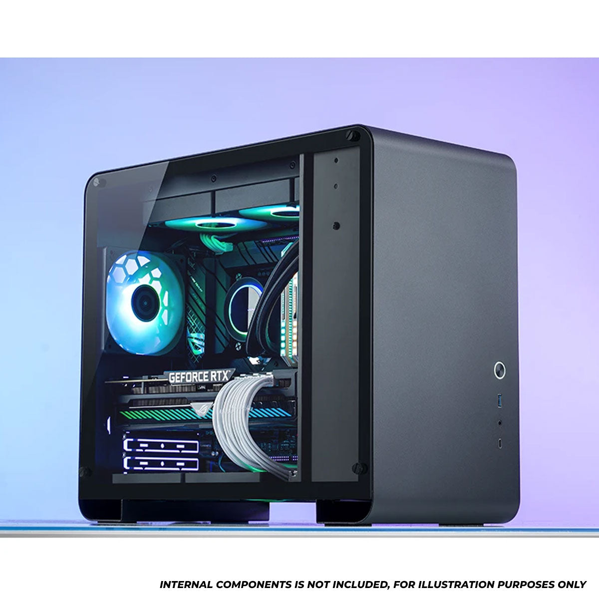 Jonsbo U4 Mini M-ATX Computer Case (Black, White)