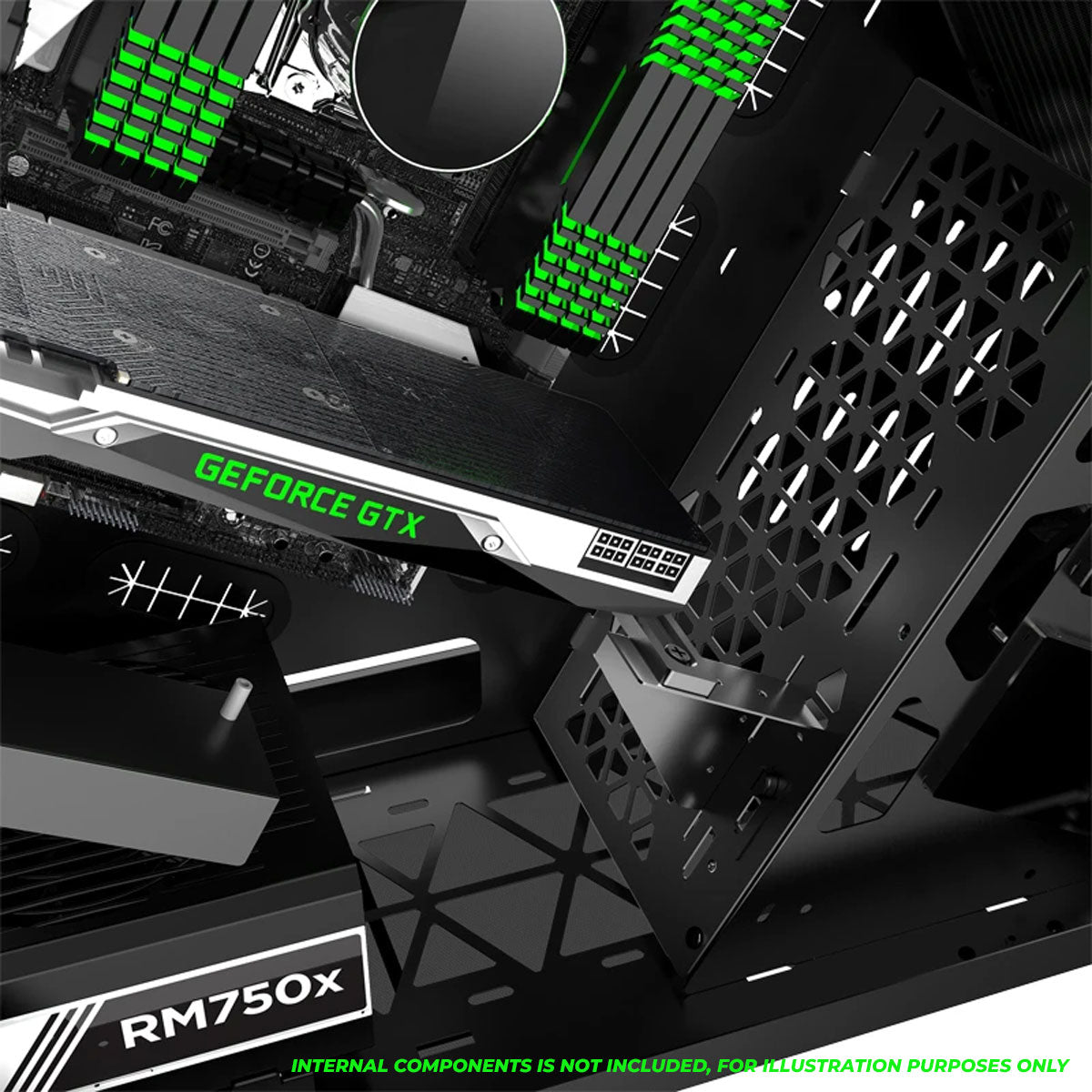 Jonsbo TR03-G Glass Panel ATX Equilateral Triangle Computer Case (Silver)