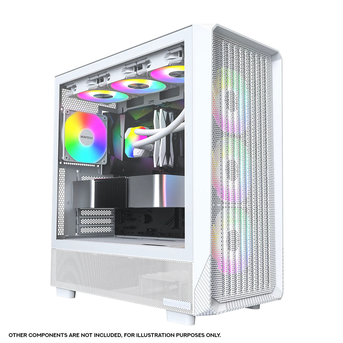Montech X5 ATX Mid-Tower Carbon Fiber Print TG Side Panel & Mesh Front PC Case | DataBlitz