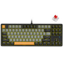 E-Yooso Z-87 Yellow Single Light 87 Keys Wired Mechanical Keyboard Grey/Black/Orange (Red Switch)