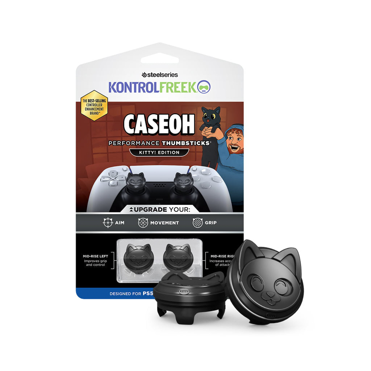 SteelSeries Kontrolfreek Performance Thumbsticks CaseOh Kitty Edition for PS5 / PS4 (9606-PS5)