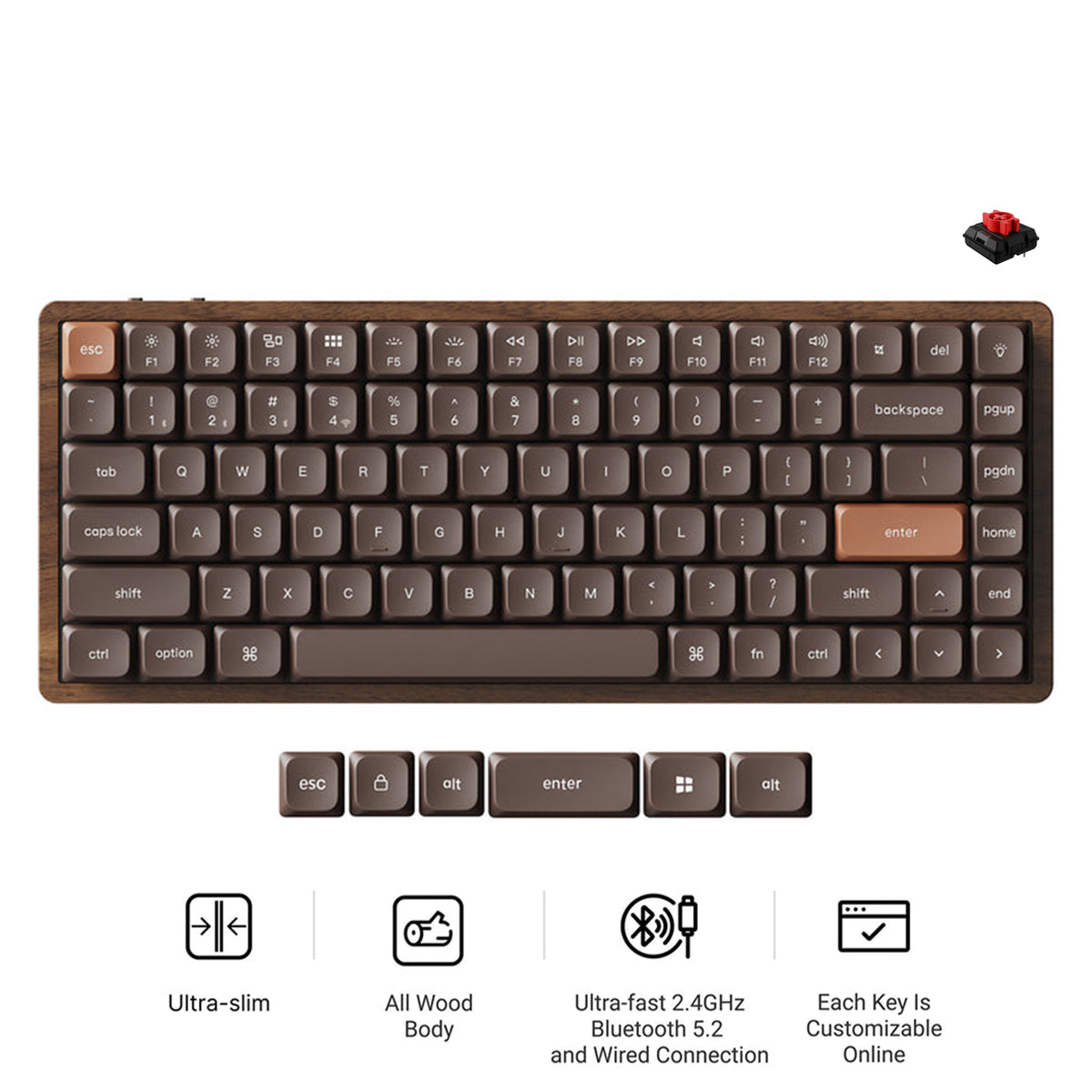 Keychron K3 Max QMK Wireless Hot-Swappable RGB Custom Mechanical Keyboard - All-Wood Special Edition