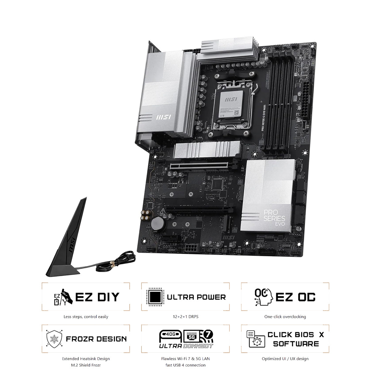 MSI Pro X870E-S EVO WiFi DDR5 AMD Motherboard