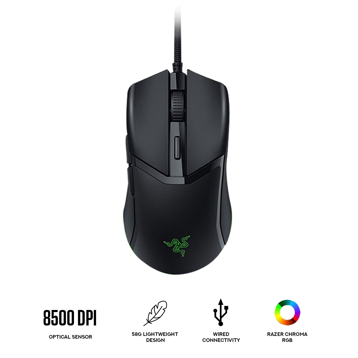 Razer Cobra Customizable RGB Wired Gaming Mouse (Black)