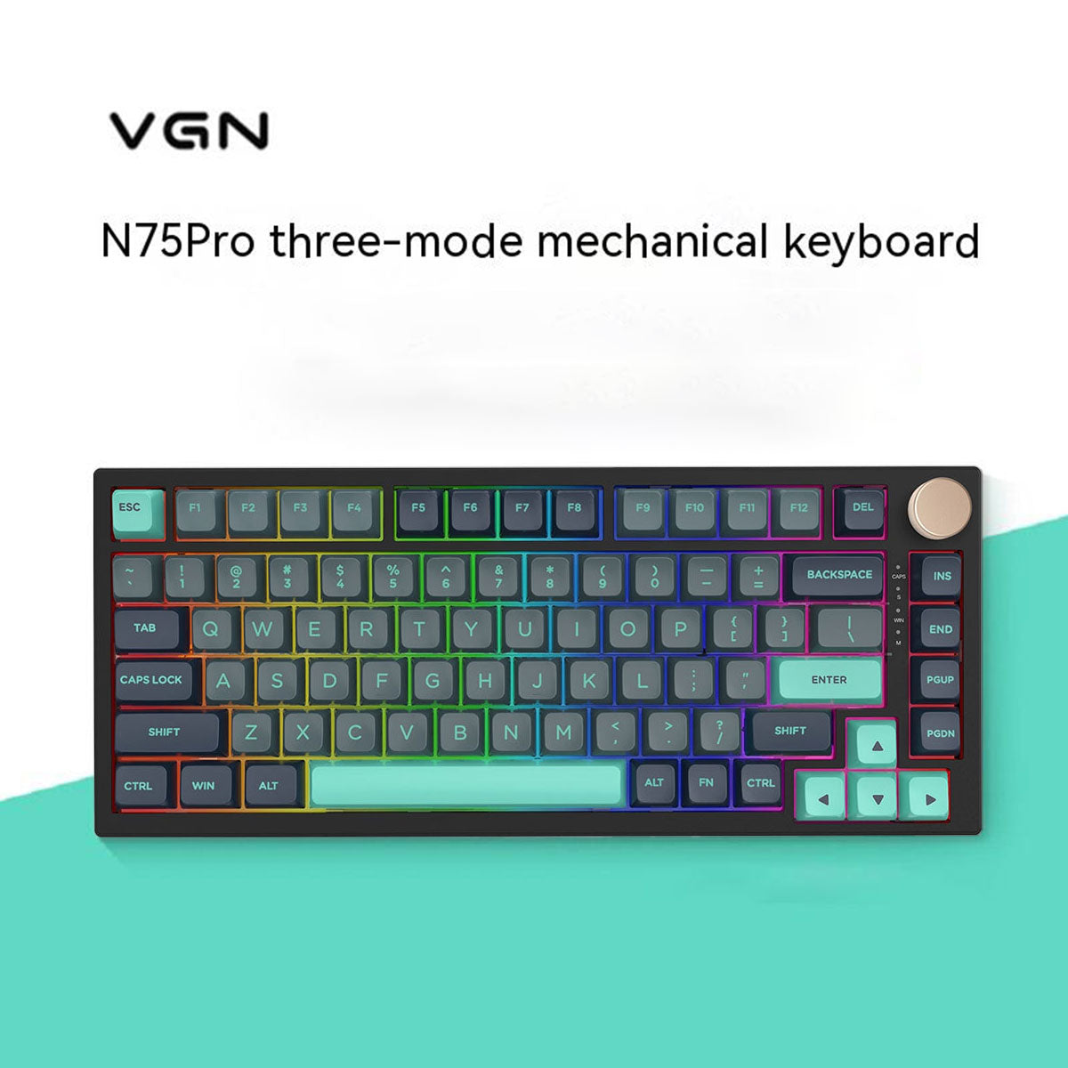 VGN N75 Pro 82 Keys Tri-Mode Mechanical Keyboard (Gray Blue)