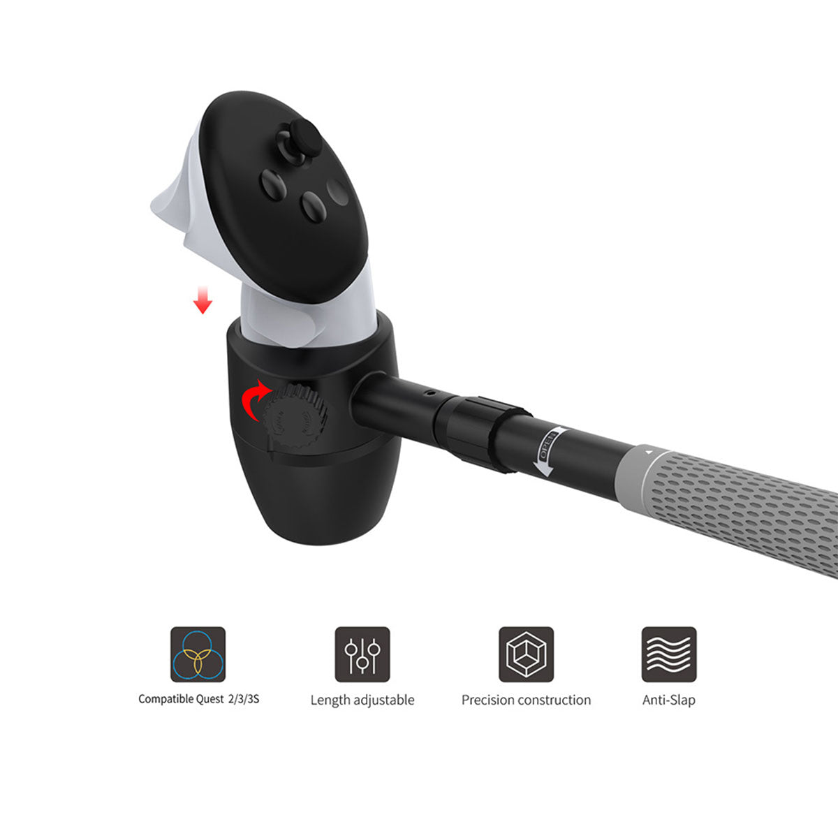 Dobe Golf Club Attachment for Meta Quest 2 / Meta Quest 3 / Meta Quest 3S / Pro Controller TY-3881