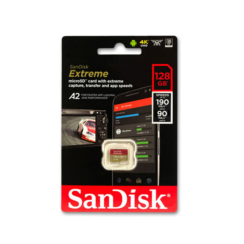 Sandisk Extreme 128GB 190MB/S MICROSDXC UHS-i Card (SDSQXAA-128G-GN6MN)