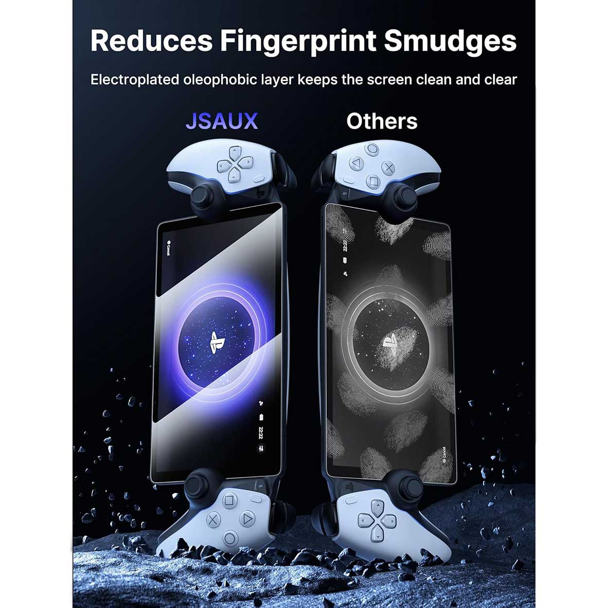 JSAUX Ultra Clear Tempered Glass Screen Protector for PS5 Portal 2-Pack (GP0121)