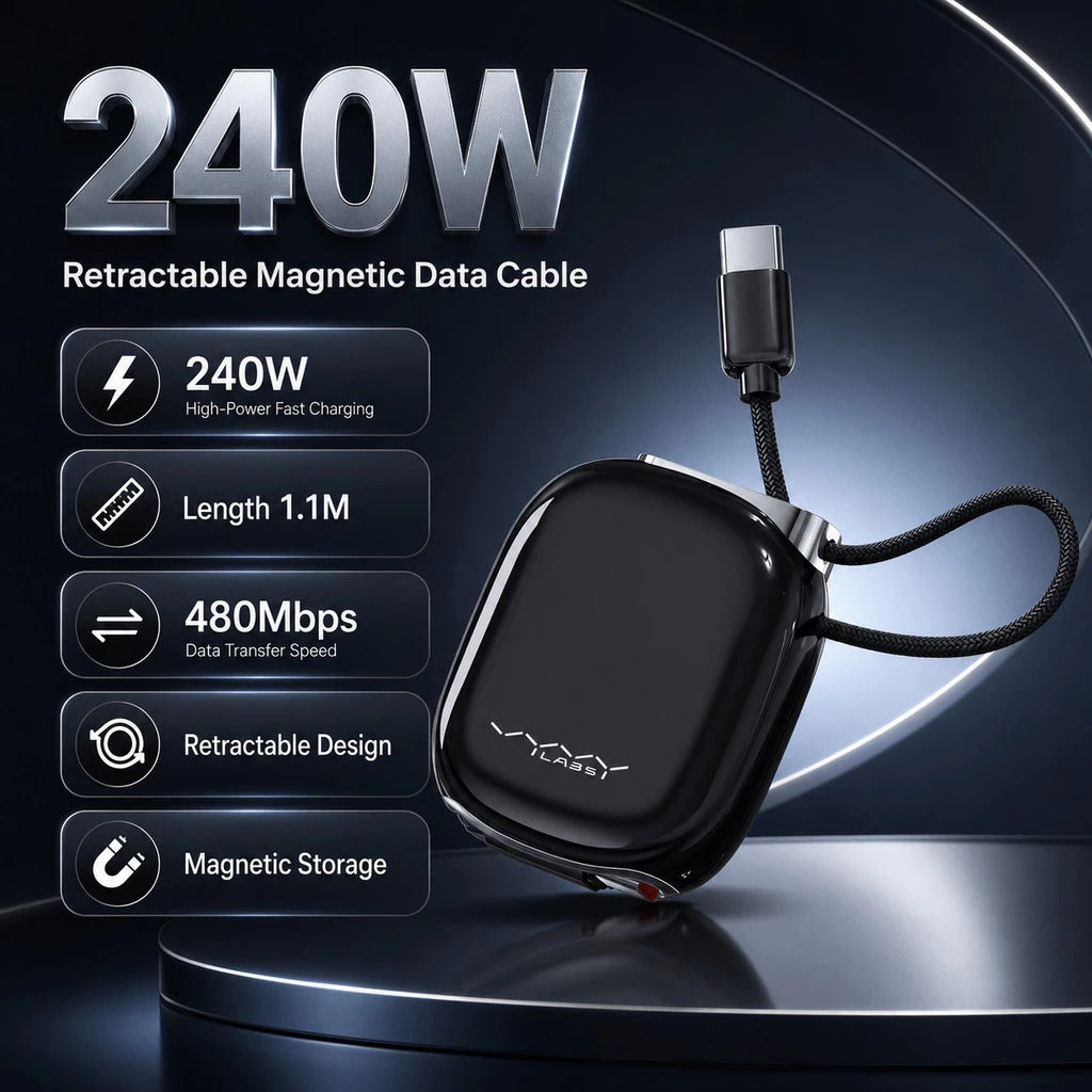 Vyvylabs Elegant Retractable Type-C to Type-C Cable 240W