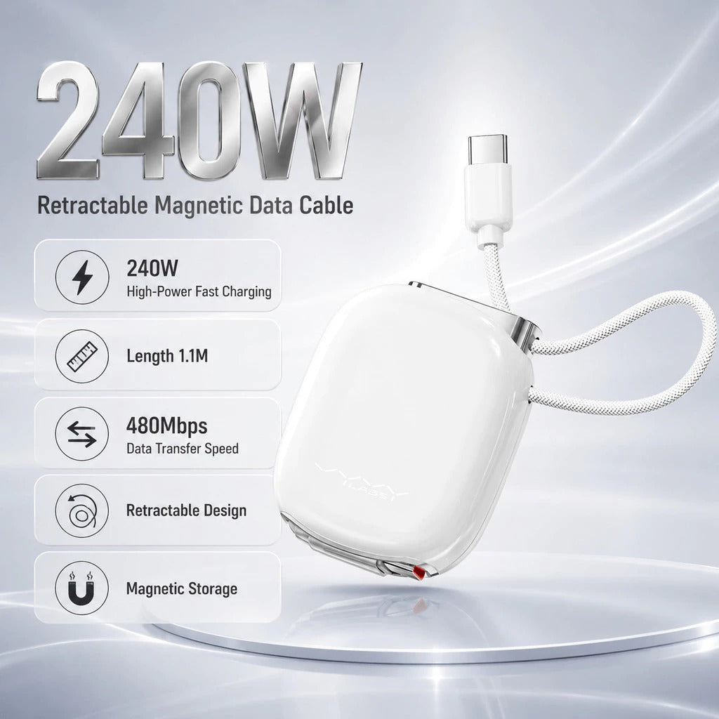Vyvylabs Elegant Retractable Type-C to Type-C Cable 240W