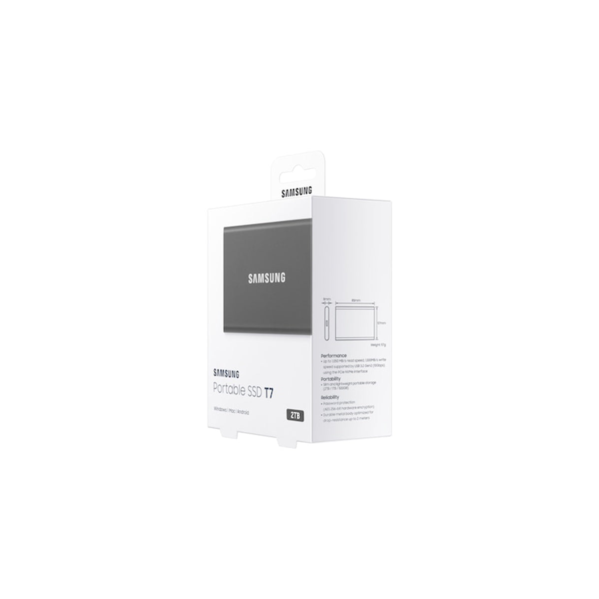 Samsung T7 2TB Portable External SSD (Titan Gray) (MU-PC2T0T/WW)