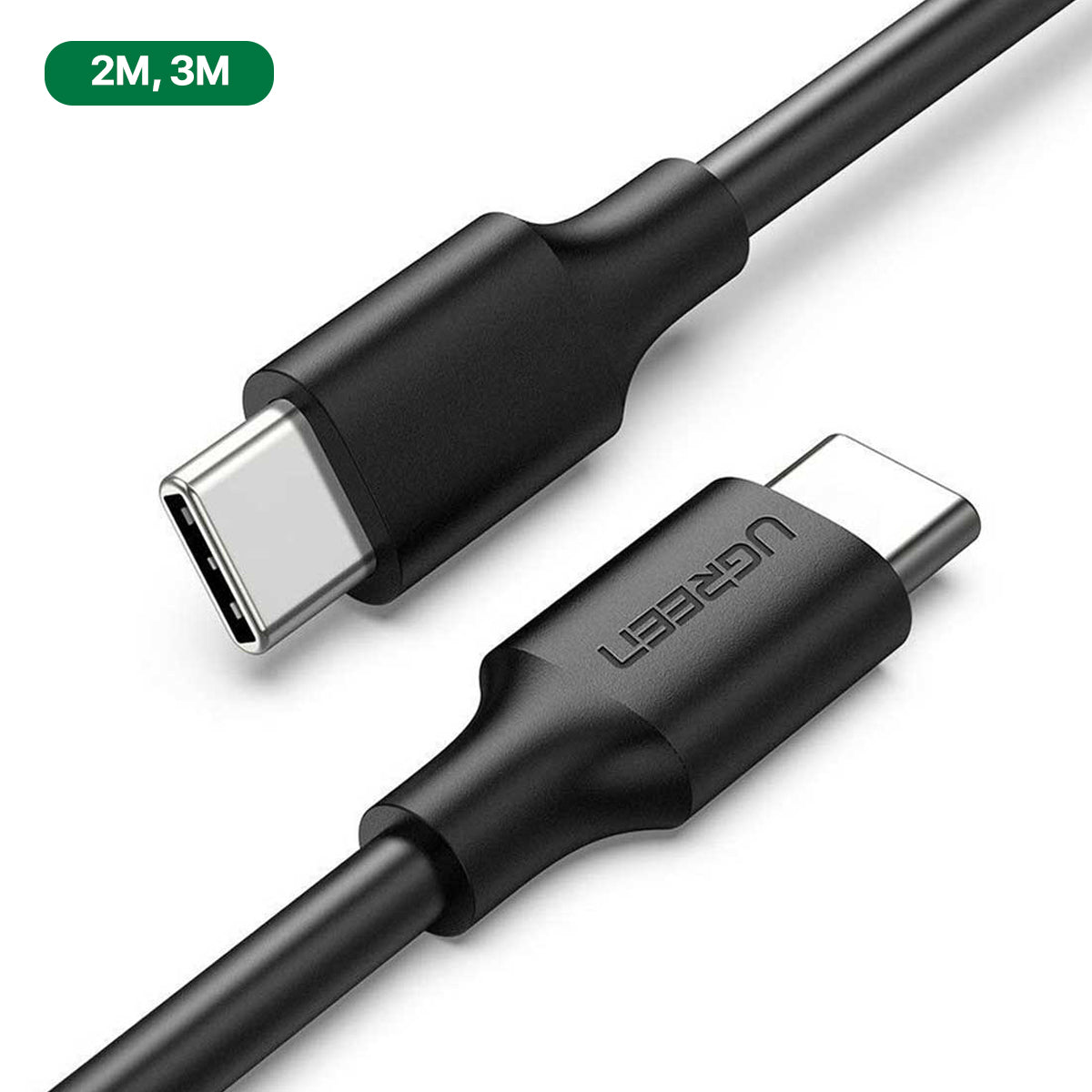 UGreen USB-C 2.0 Male To USB-C 2.0 Male 3A Data Cable - 2m, 3m (Black) (US286/10306, US286/60788)